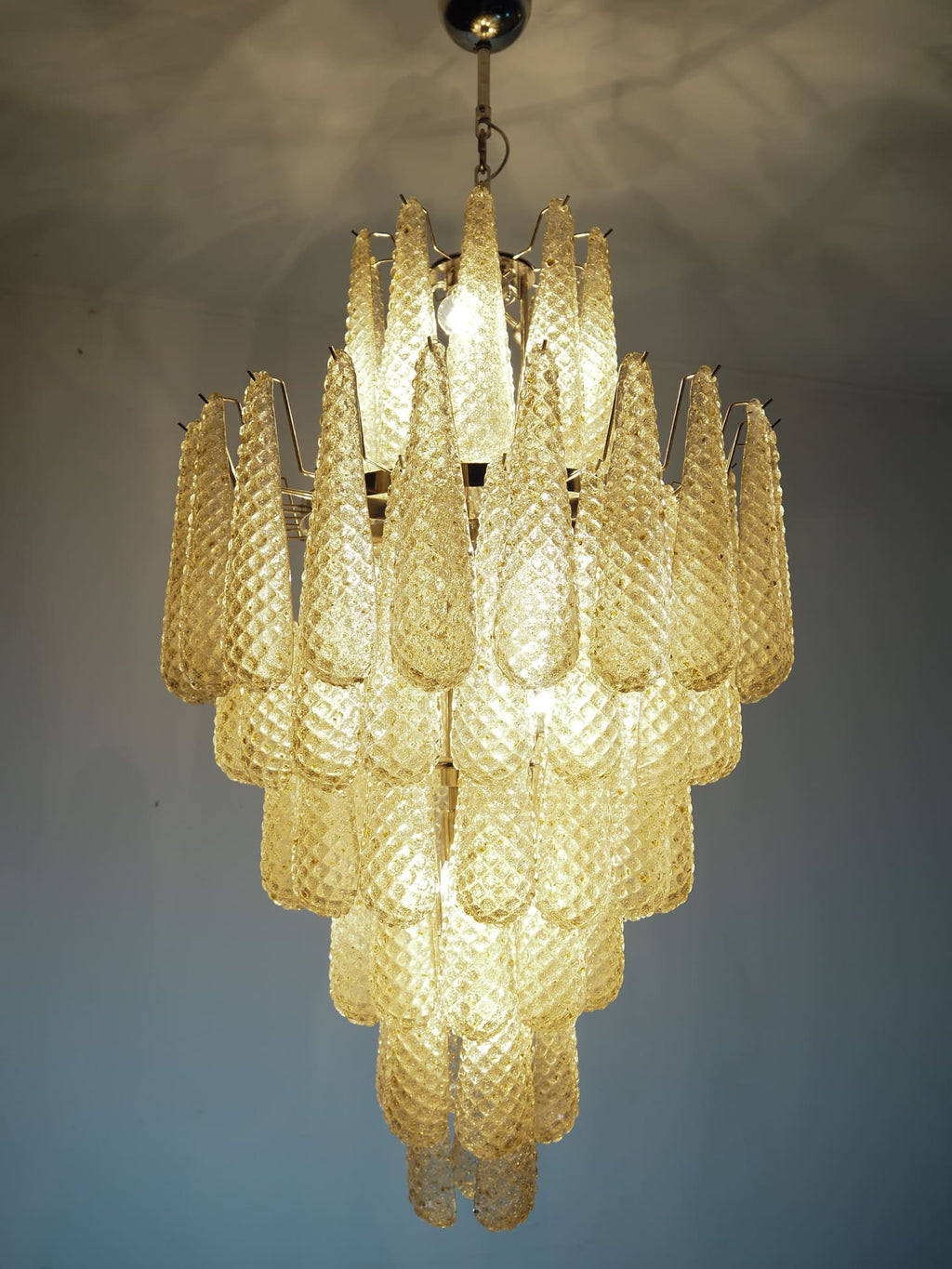 Murano Chandelier 85 Drops Amber