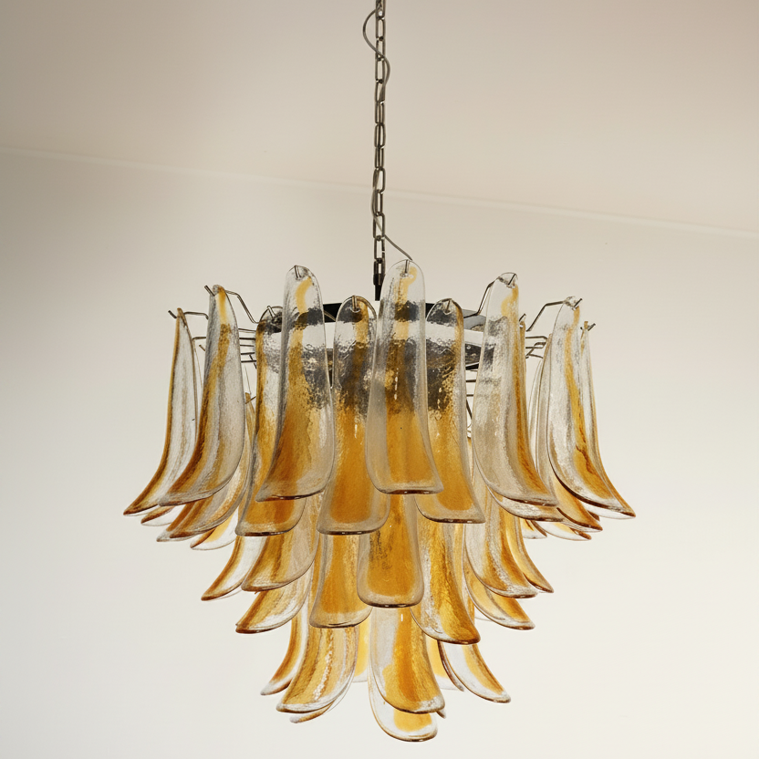 Murano Chandelier – 53 petals – Amber