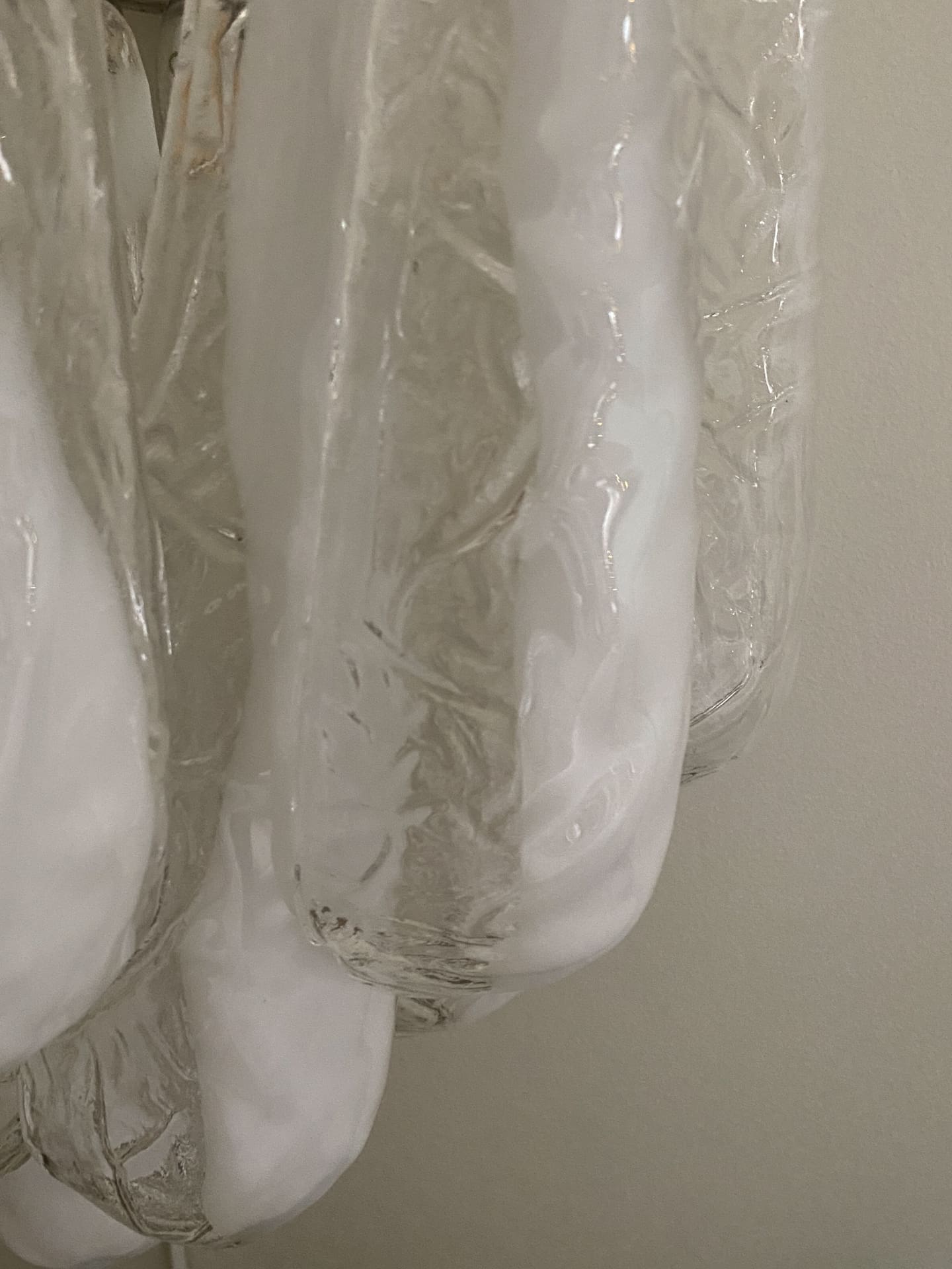 Murano Wall light Petals Drops Transparent/White