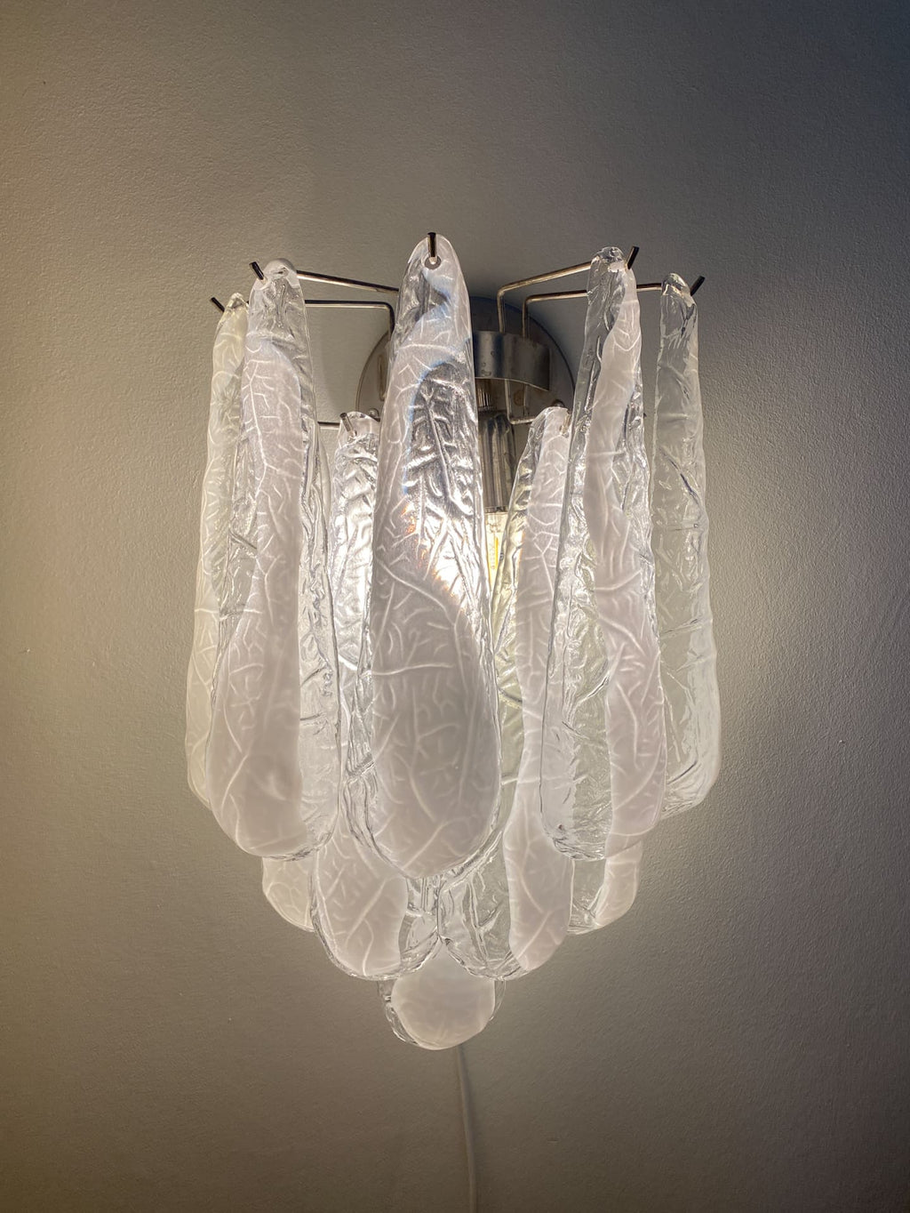 Murano Wall light Petals Drops Transparent/White