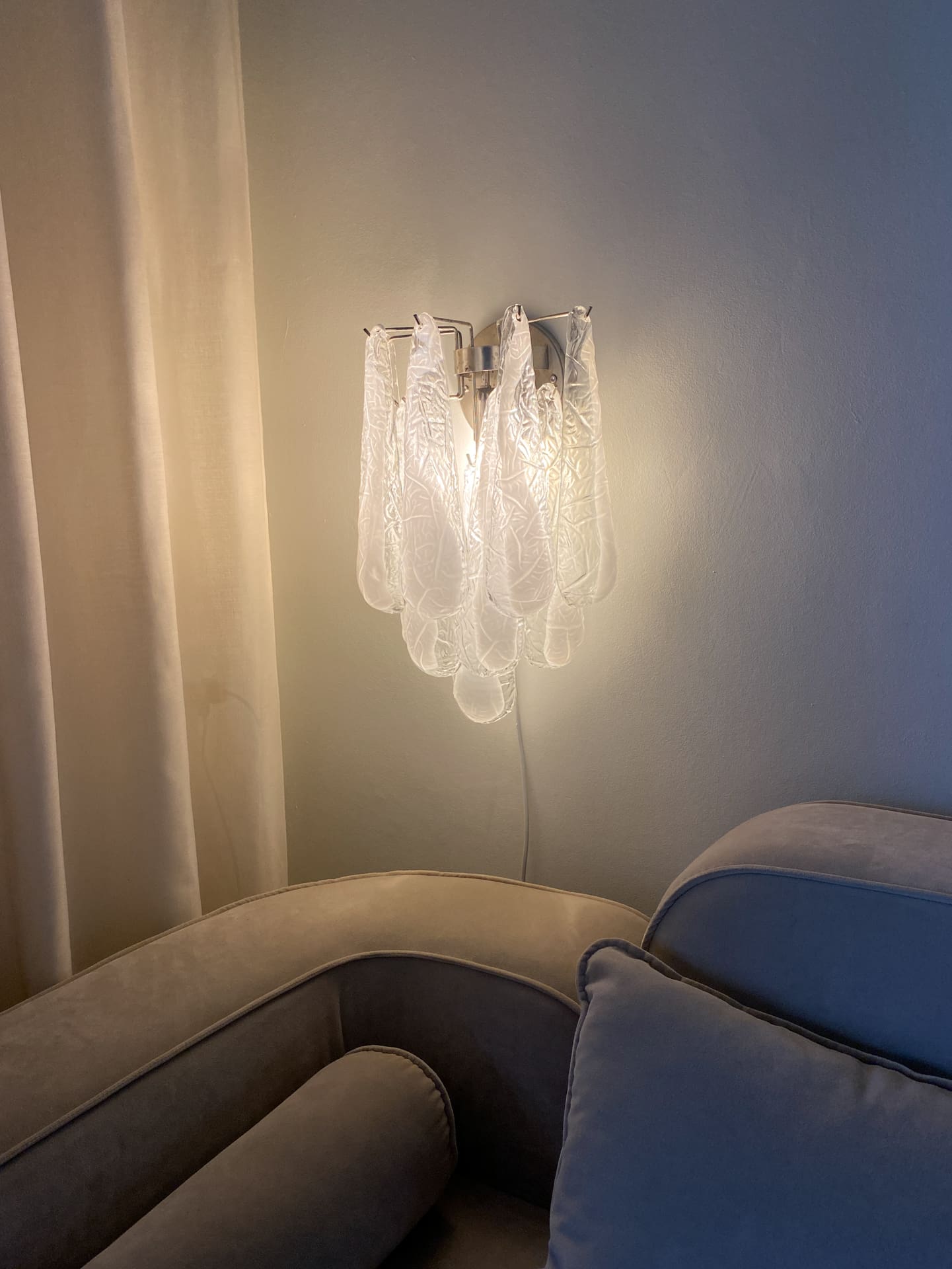 Murano Wall light Petals Drops Transparent/White