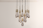 Raindrop Glass Round Solitaire Chandelier-kimoylights
