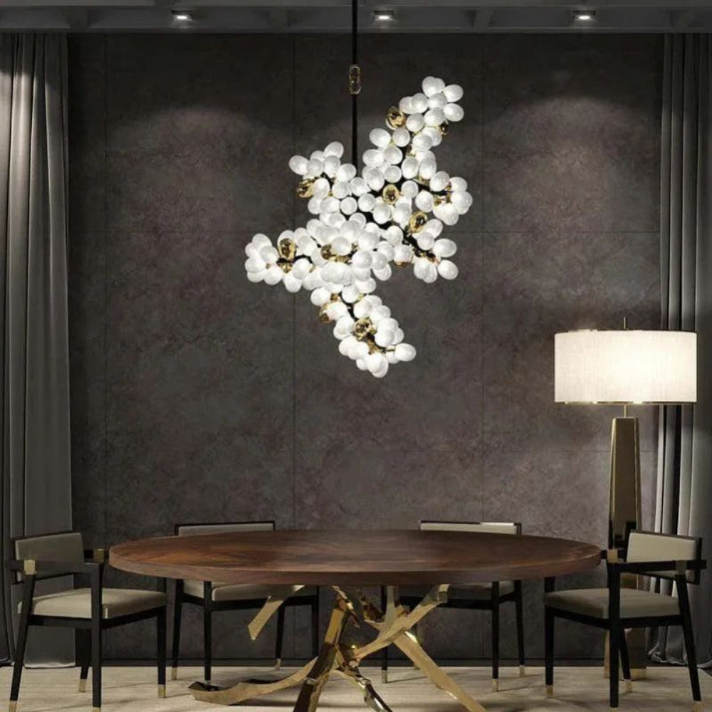 Pretty Grape Hanging Branch Chandelier Over kitchen Island  - kimoylights