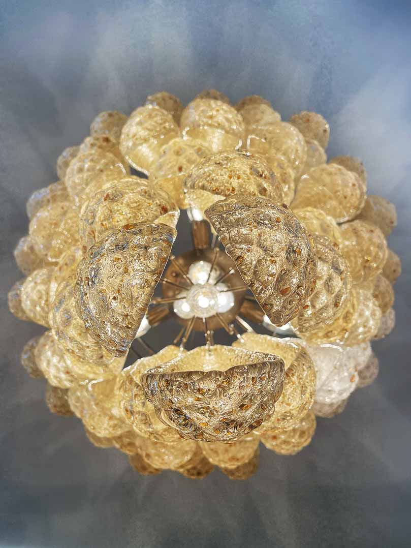 Murano Chandelier 75 Drops Amber