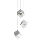 1/3/6/9-Light Multi Glass Ice Cube Metallic Staircase Chandelier