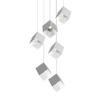 1/3/6/9-Light Multi Glass Ice Cube Metallic Staircase Chandelier