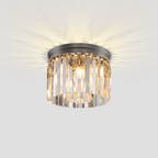 1920s Olion 1-Tier Crystal Round Flushmount