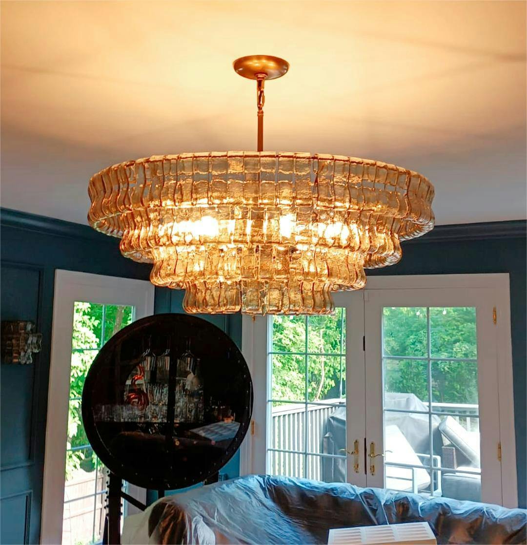 Lime 4-Tier Glass Round Chandelier - kimoylights
