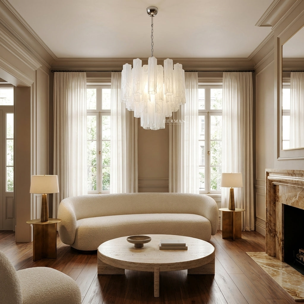 Murelli Chandelier – 36 tubes – Alabaster white