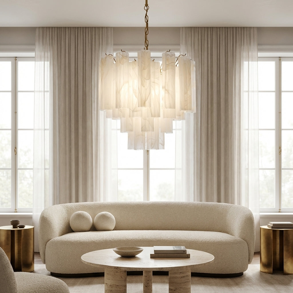 Murelli Chandelier – 36 tubes – Alabaster white