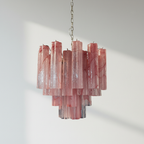 Murelli Pink Glass Tronchi Chandelier