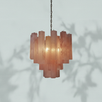 Murelli Pink Glass Tronchi Chandelier