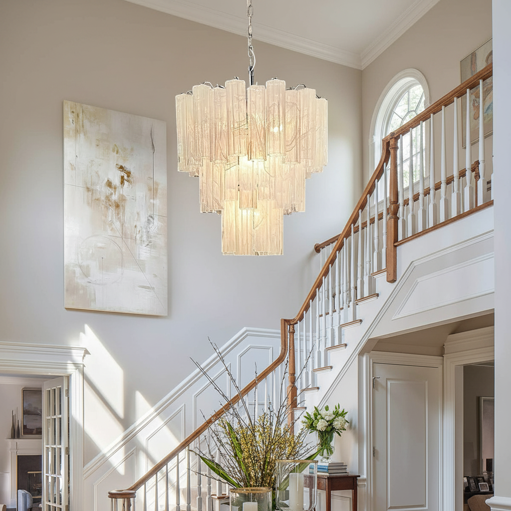 Murano Chandelier – 48 tubes – Alabaster White