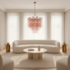 Murano Chandelier – 36 tubes – Alabaster Pink