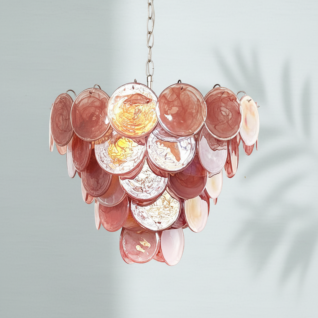 Murano Chandelier 57 Pink