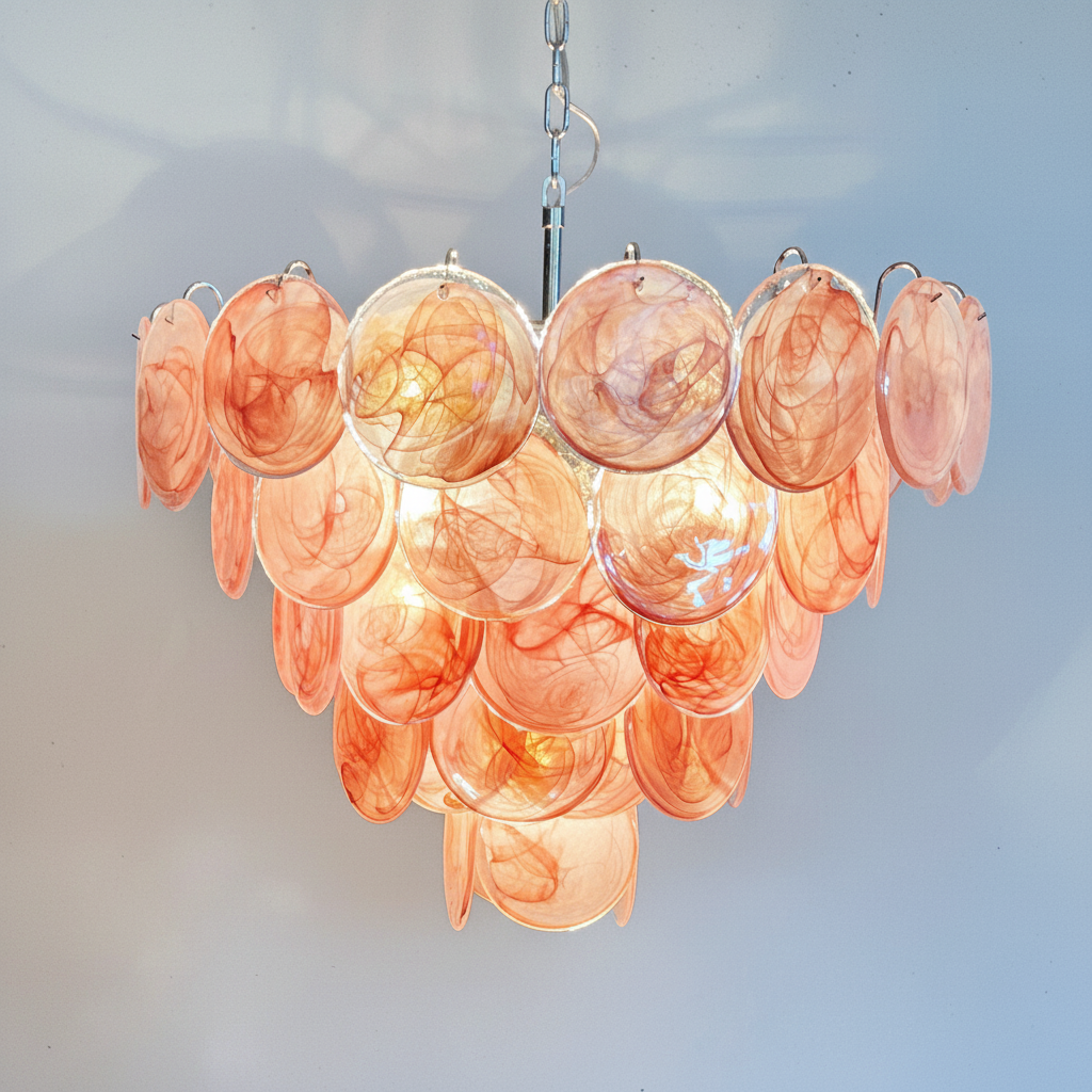 Murano Chandelier 57 Pink