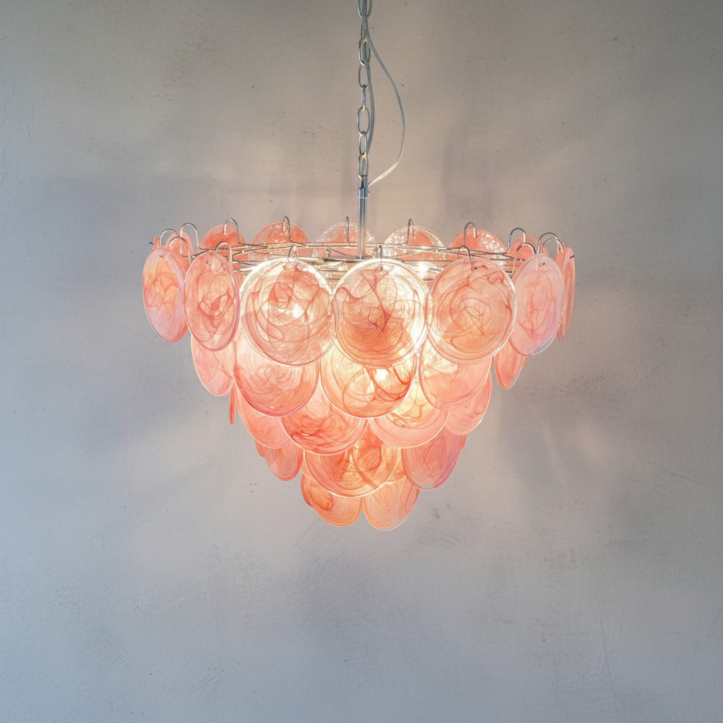 Murano Chandelier 57 Pink