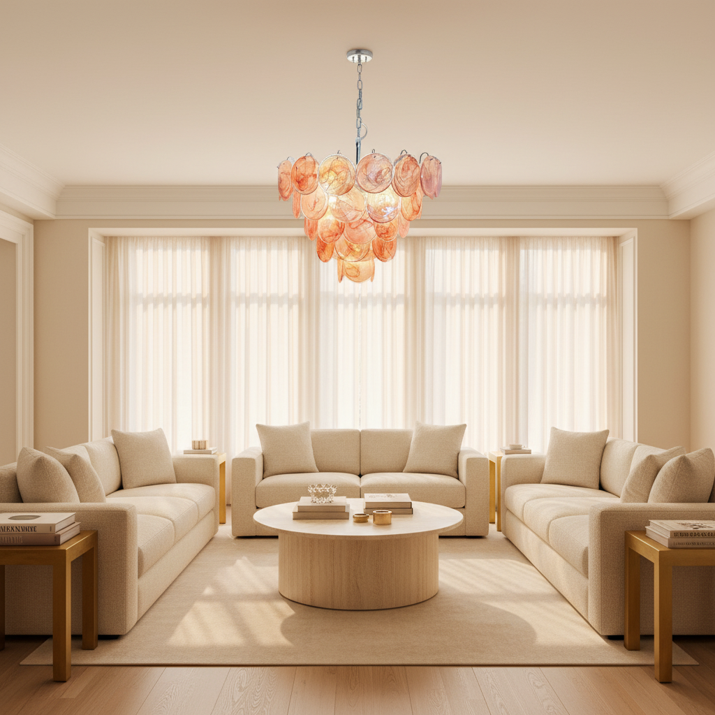 Murano Chandelier 57 Pink