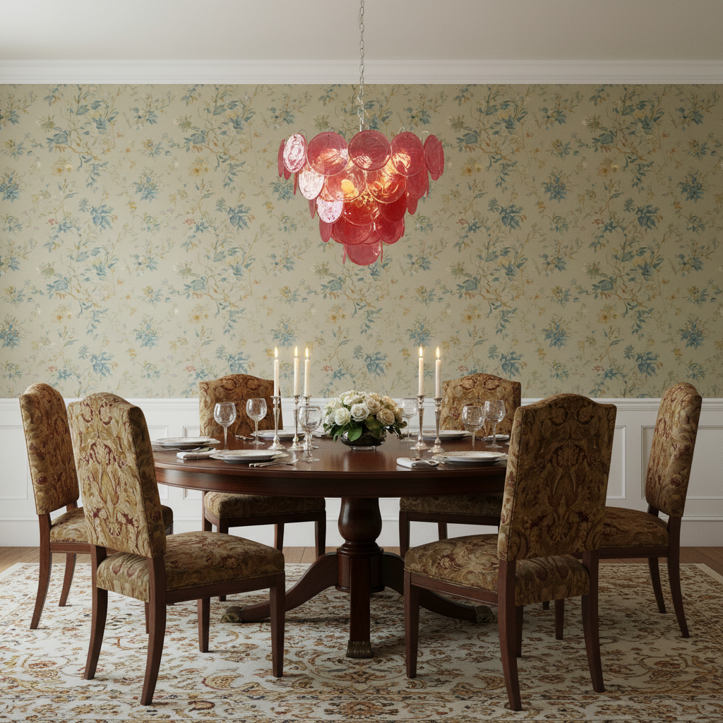 Murano Chandelier 57 Pink