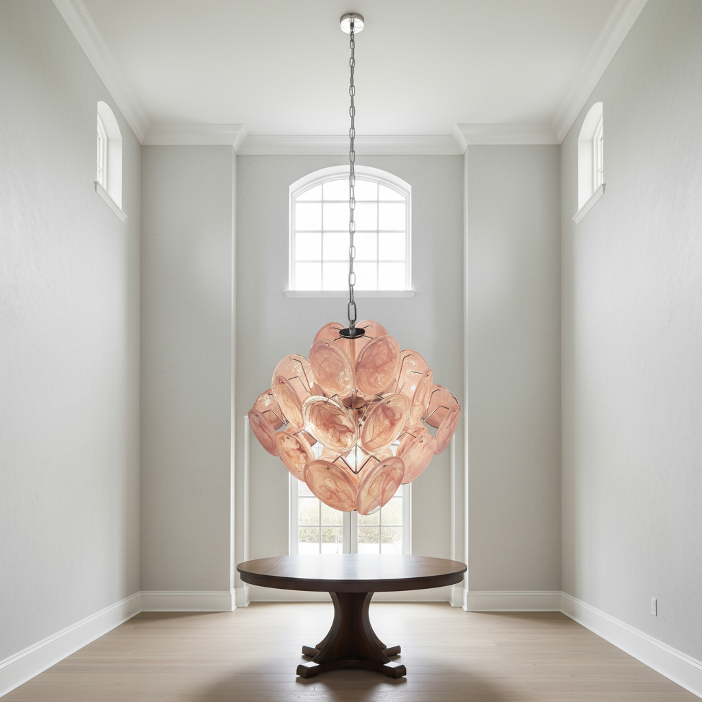 Murano Chandelier 36 Pink Disks