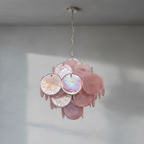 Murano Chandelier 36 Pink Disks