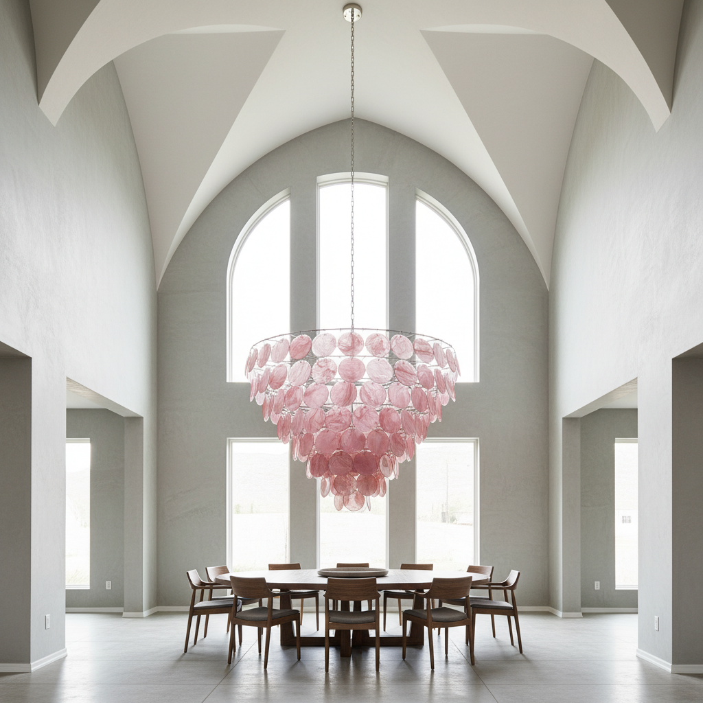 Murano Chandelier 36 Pink Disks