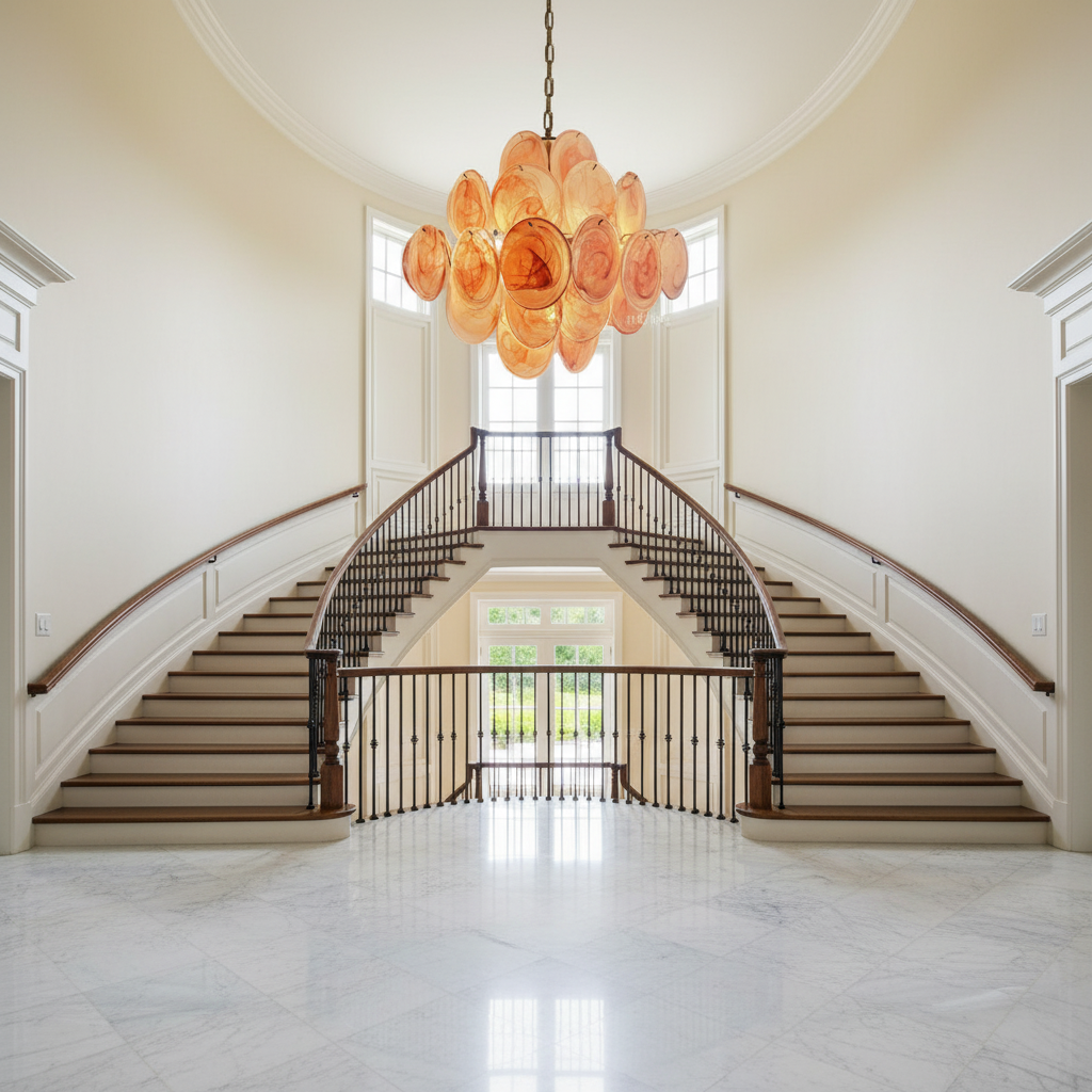 Murano Chandelier 36 Pink Disks