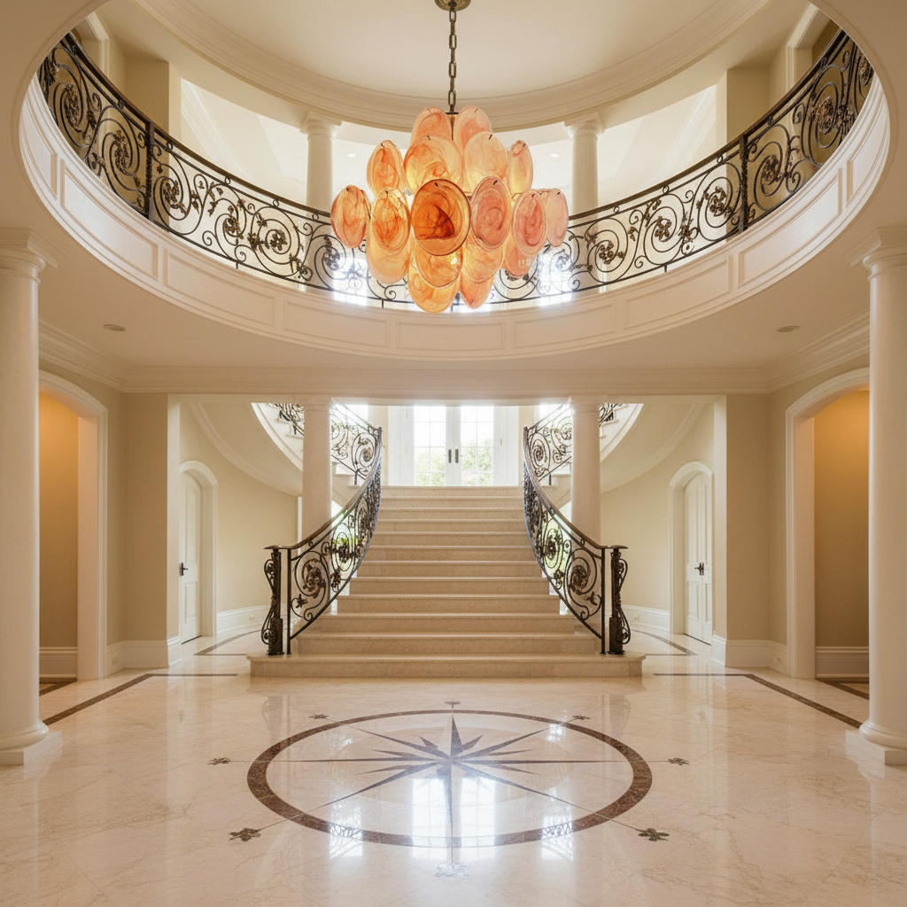 Murano Chandelier 36 Pink Disks