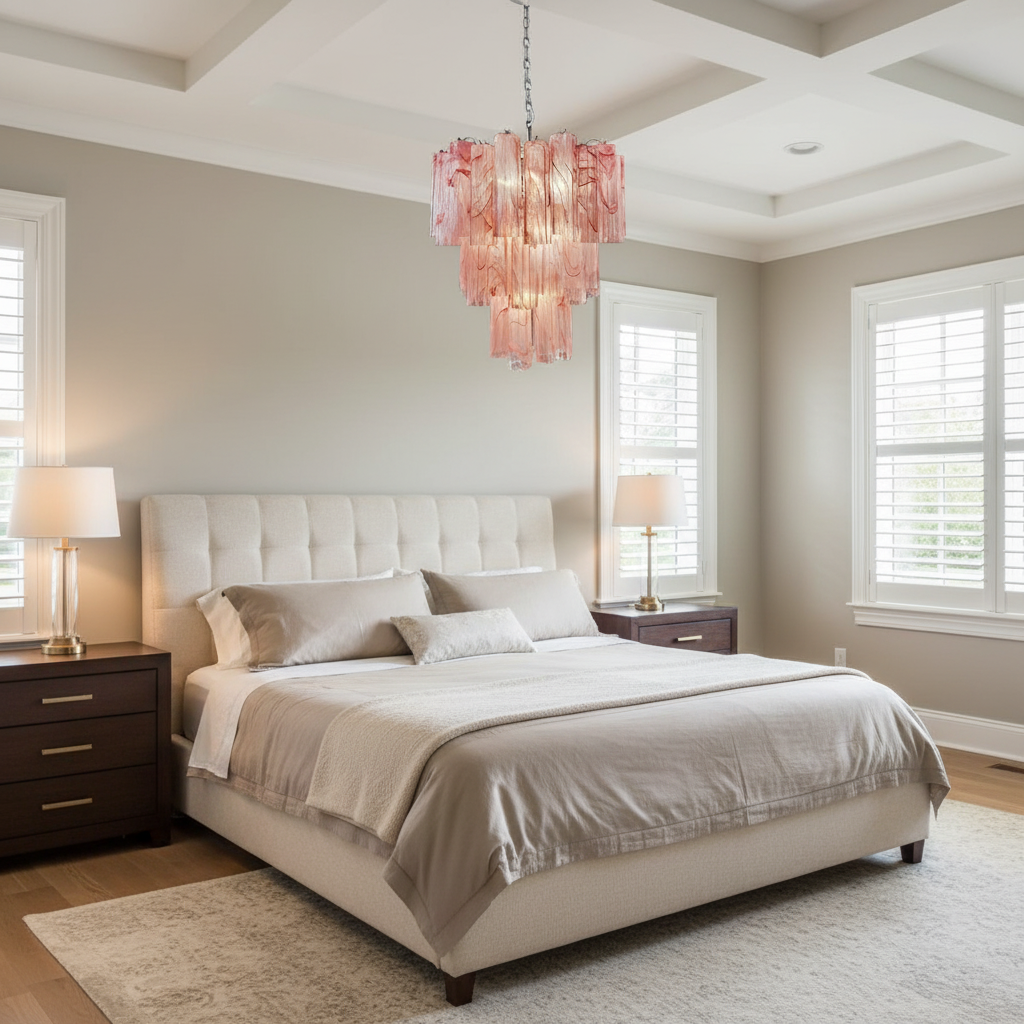 Murano Chandelier – 48 tubes – Alabaster Pink