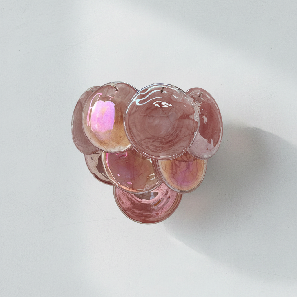 Pink Vintage Murelli Glass Wall Lamp
