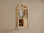 Hattie Bar Cabinet Solid Oak Wood Rectangular Vintage Inspired Dining