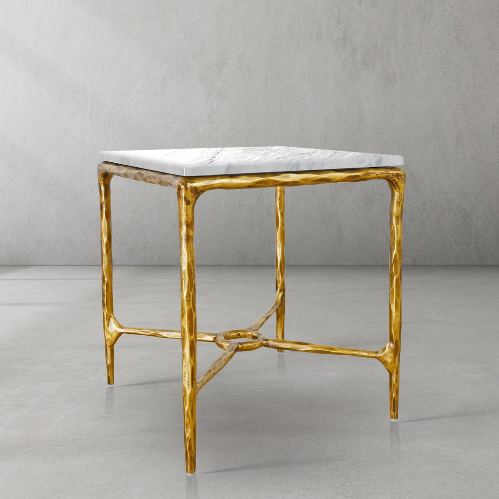 Thaddeus Mabrble Square Side Table 18" 22"