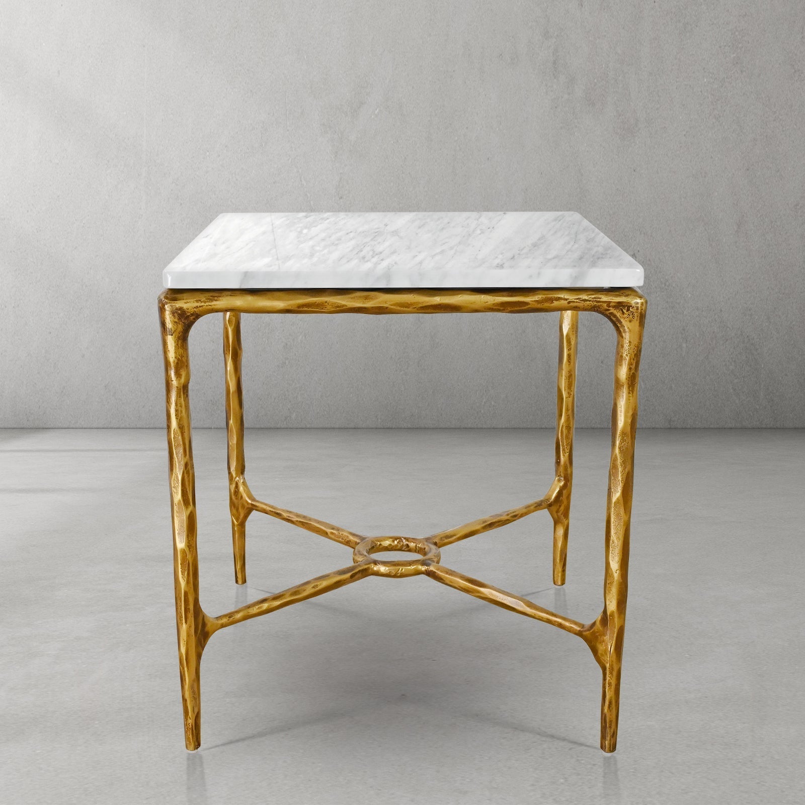 Thaddeus Mabrble Square Side Table 18" 22"