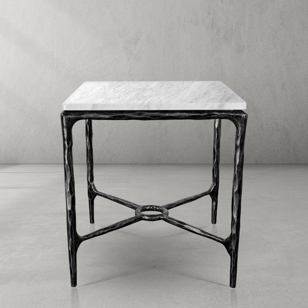 Thaddeus Mabrble Square Side Table 18" 22"