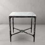 Thaddeus Mabrble Square Side Table 18" 22"