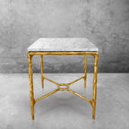 Thaddeus Mabrble Square Side Table 18" 22"
