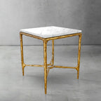 Thaddeus Mabrble Square Side Table 18" 22"