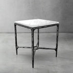Thaddeus Mabrble Square Side Table 18" 22"
