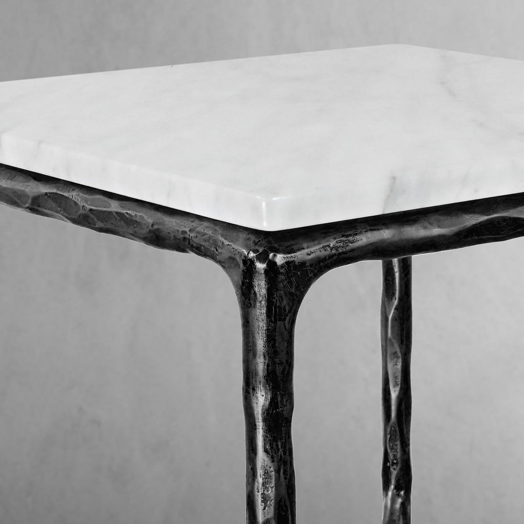 Thaddeus Mabrble Square Side Table 18" 22"
