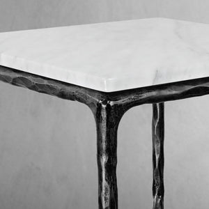 Thaddeus Mabrble Square Side Table 18" 22"