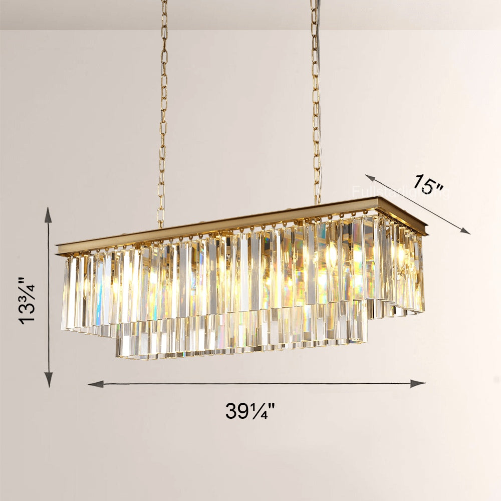 1920s Olion Rectangular Chandelier 40"