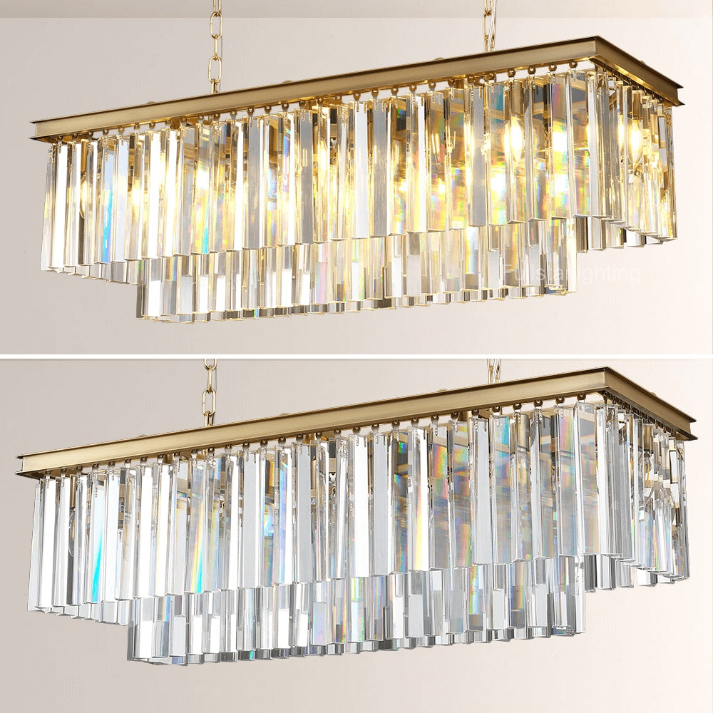 1920s Olion Rectangular Chandelier 40"