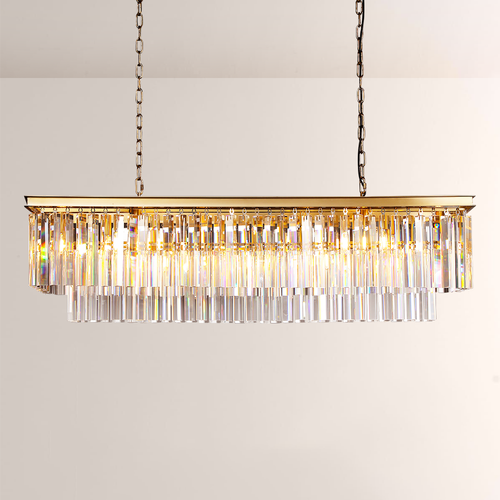 1920s Olion Rectangular Chandelier 49"