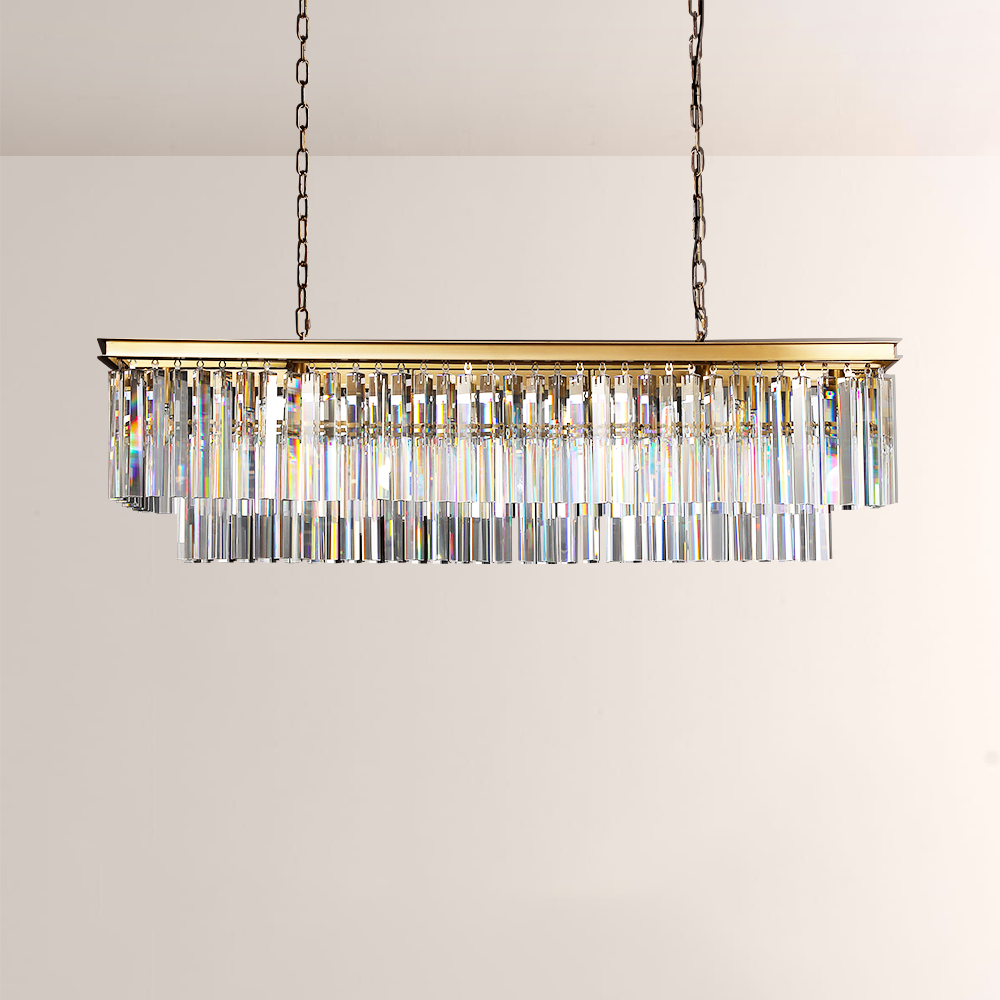 1920s Olion Rectangular Chandelier 49"