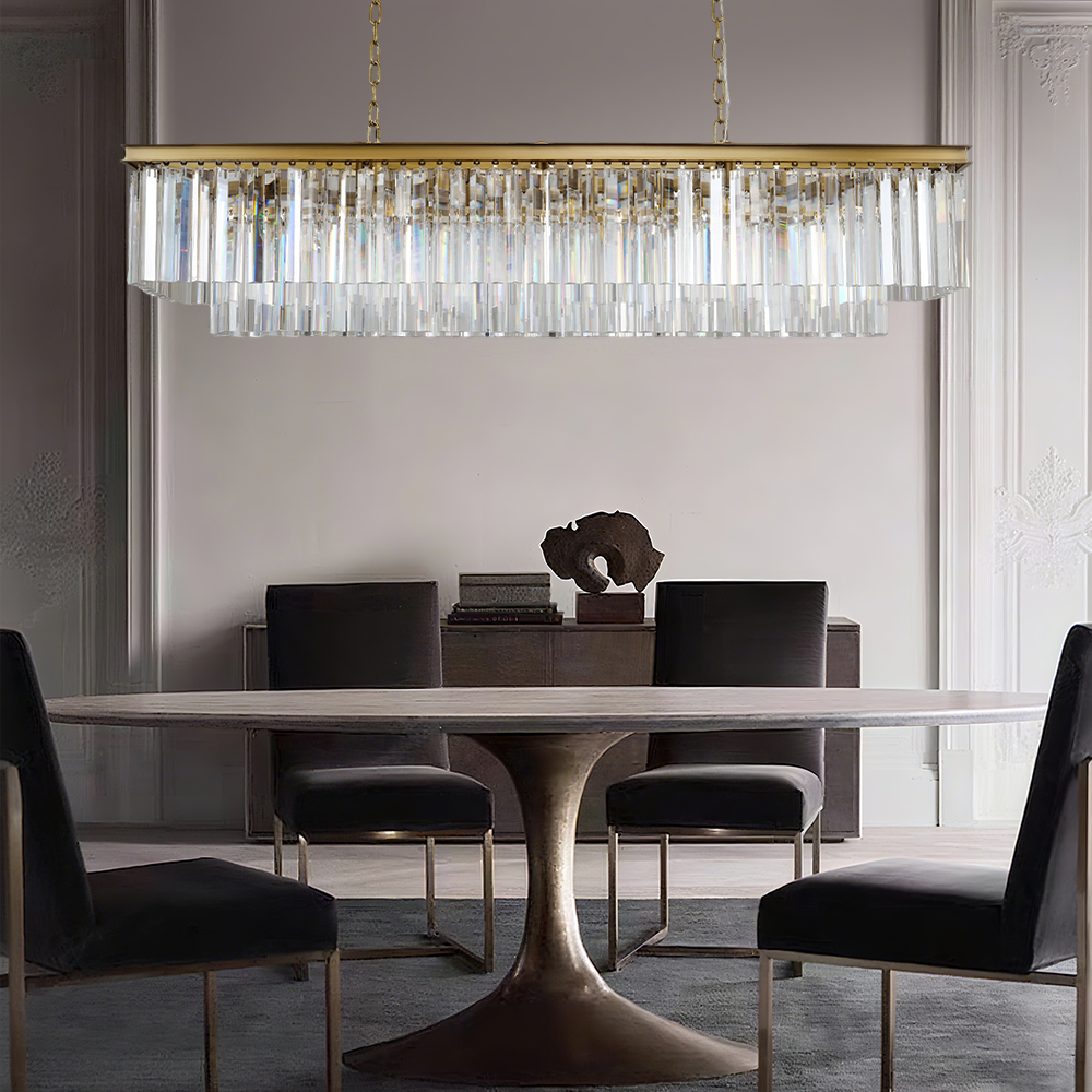 1920s Olion Rectangular Chandelier 49"