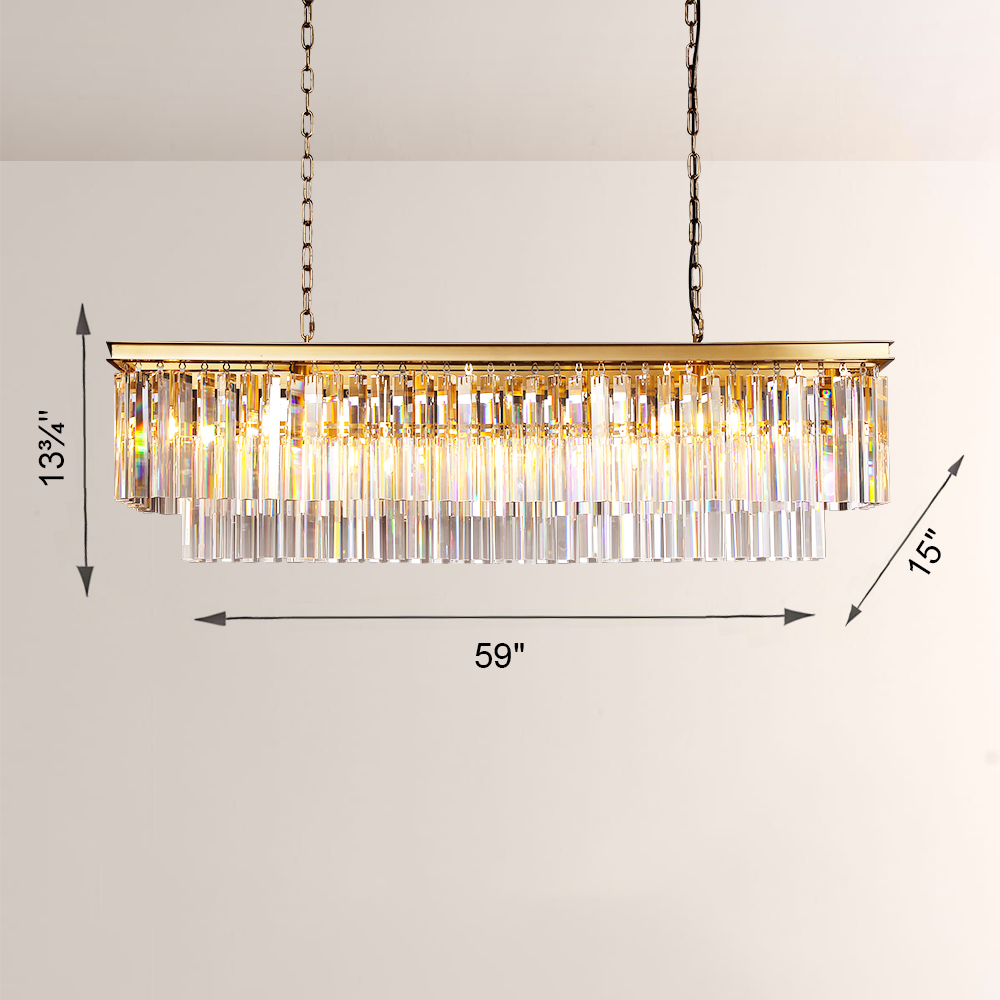 1920s Olion Rectangular Chandelier 49"