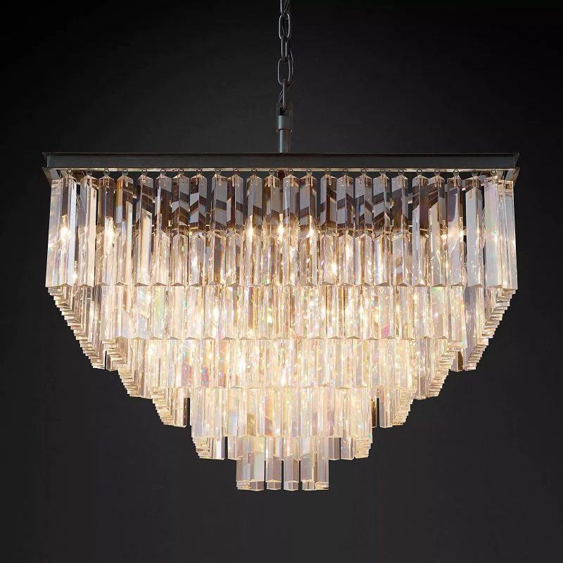 1920s Olion Square Chandelier 34"