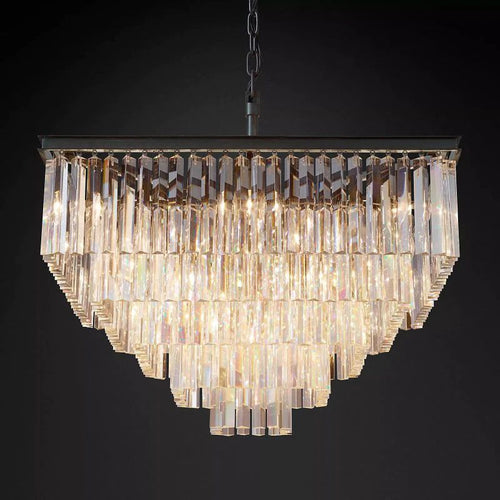 1920s Olion Square Chandelier 34"