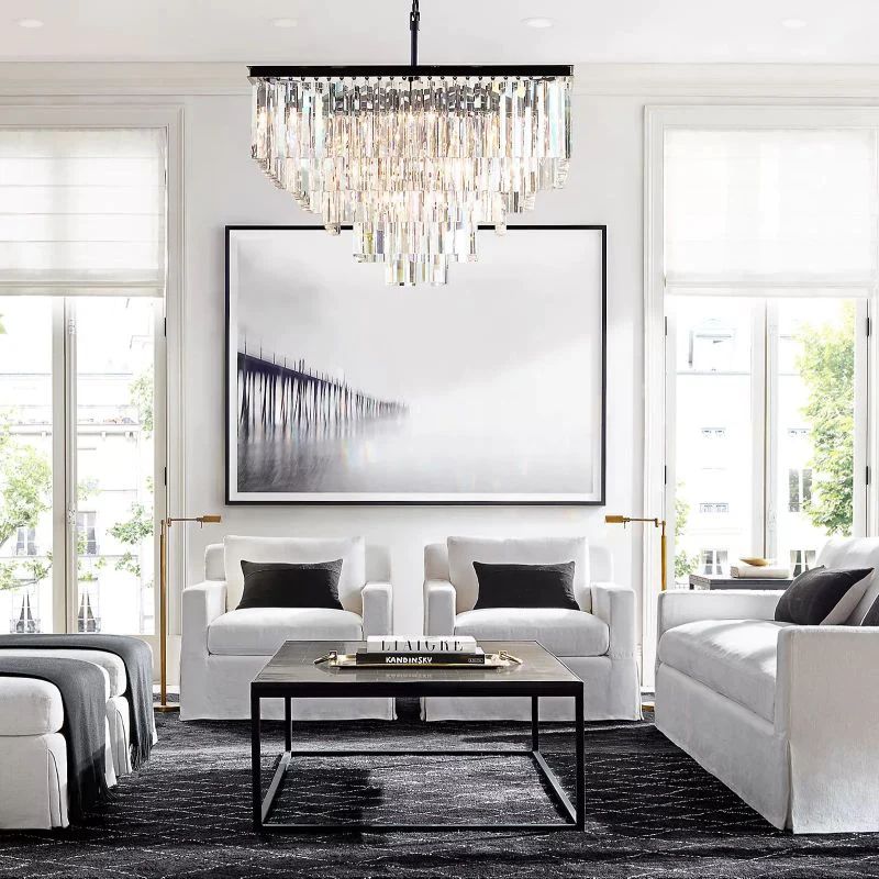 1920s Olion Square Chandelier 34"