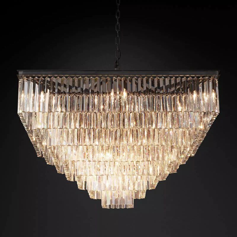 1920s Olion Square Chandelier 47"